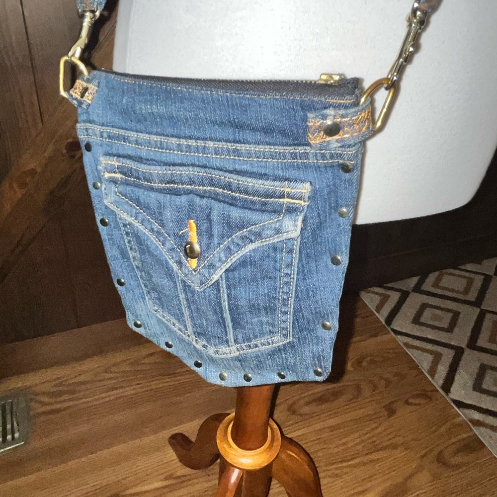 Stylish Blue Denim Crossbody Bag